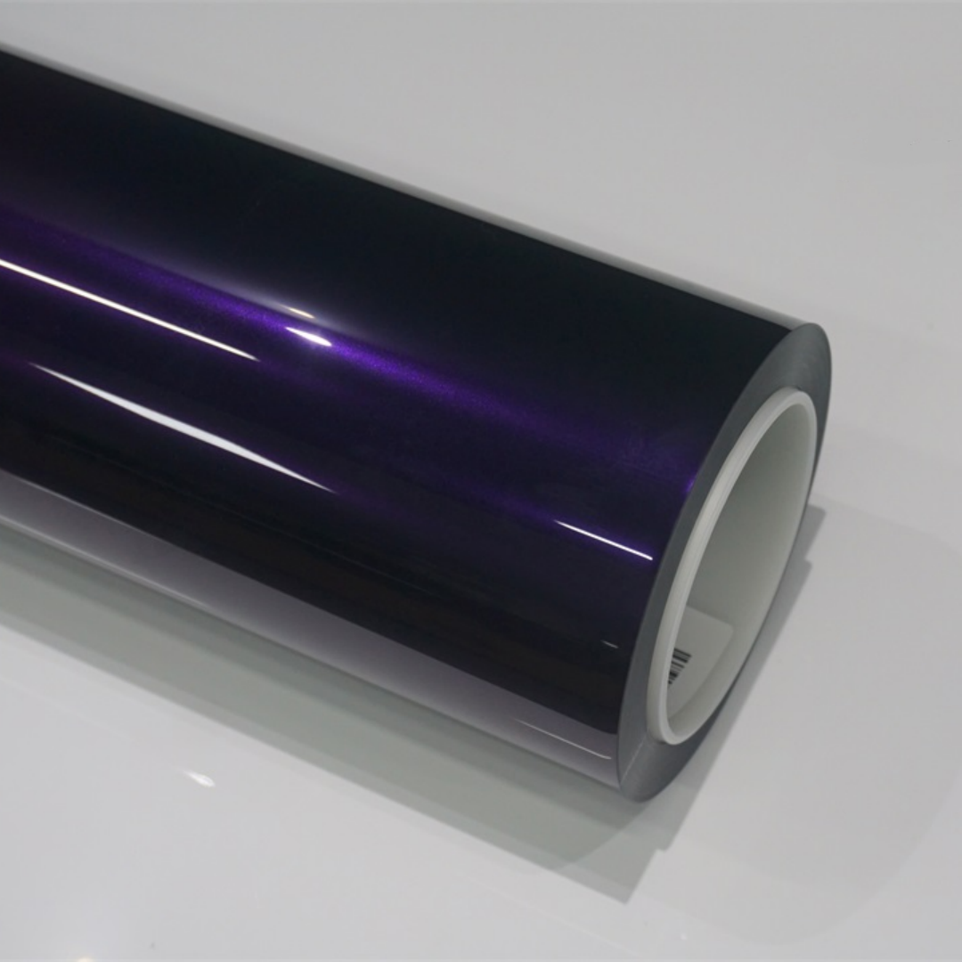 PET Glossy Metallic Midnight Purple Color PPF
